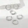 Wholesale 1 Pair Elegant Simple Style Circle Copper Zircon Silver Plated Hoop Earrings