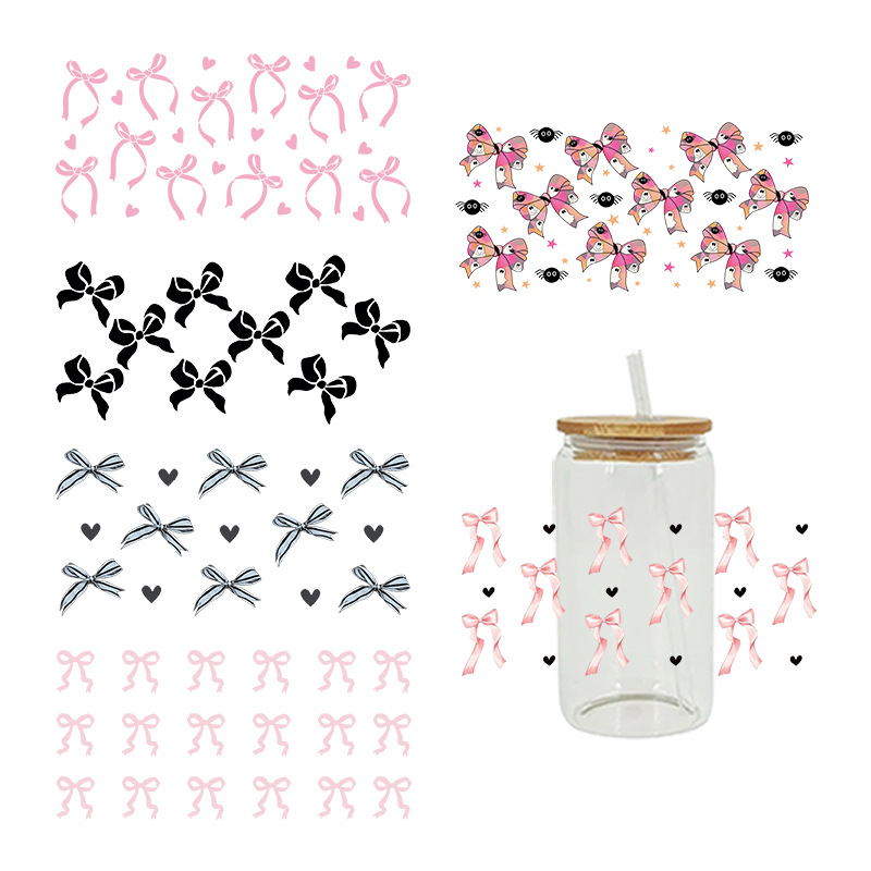 Wholesale Cute little bow 16oz C UV DTF Wraps