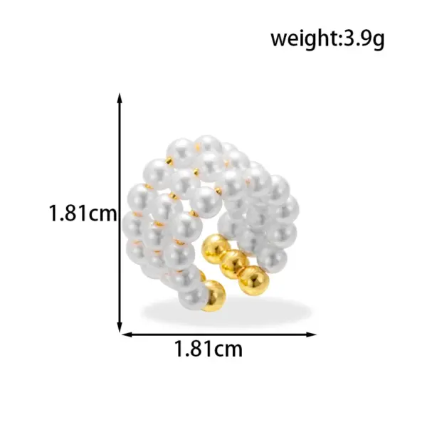 Wholesale 1 Piece French Style Simple Style Korean Style C Shape Pearl Copper Ear Cuffs