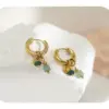 1 Pair Simple Style Solid Color Plating Stainless Steel Gold Plated Drop Earrings