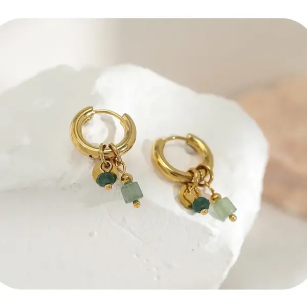 1 Pair Simple Style Solid Color Plating Stainless Steel Gold Plated Drop Earrings