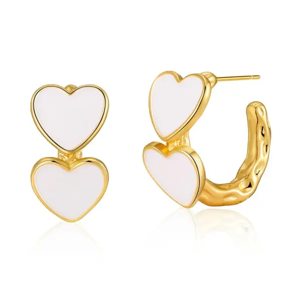 Wholesale 1 Pair Retro Sweet Triangle Devil's Eye Heart Shape Enamel Plating Inlay Copper Zircon 18k Gold Plated Ear Studs