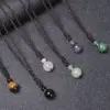 Wholesale Ethnic Style Geometric Malachite Tiger Eye Obsidian Necklace 1 Piece