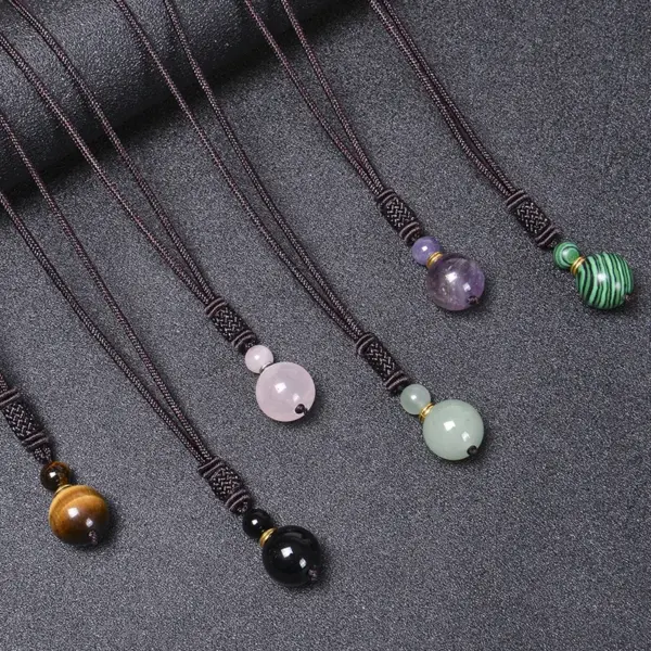 Wholesale Ethnic Style Geometric Malachite Tiger Eye Obsidian Necklace 1 Piece