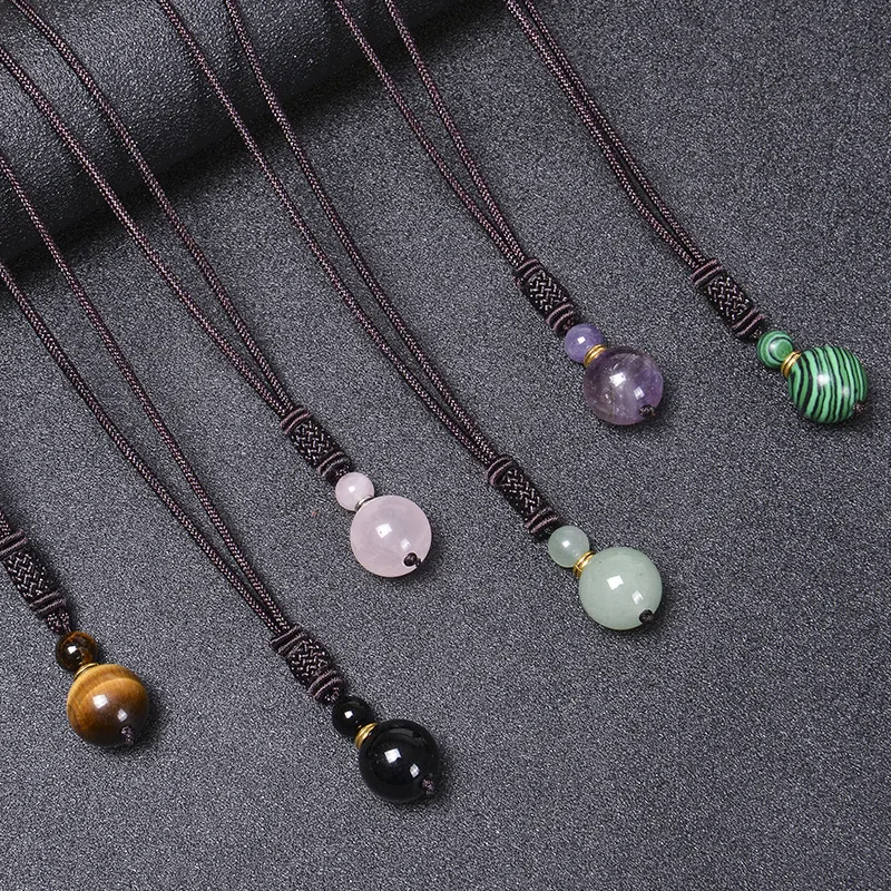 Wholesale Ethnic Style Geometric Malachite Tiger Eye Obsidian Necklace 1 Piece