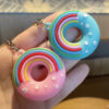 Wholesale New Cute Rainbow Donut Keychain Student Backpack Pendant Commemorative Gift Pendant Car Accessories