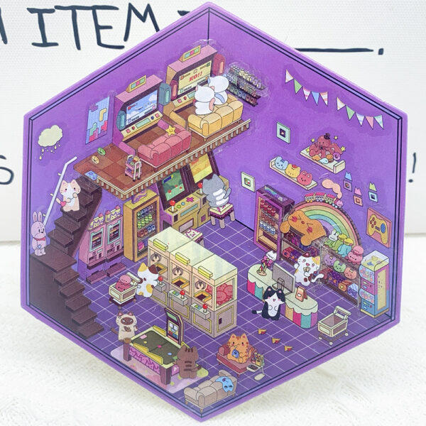 Wholesale Cartoon Arcade Restaurant Landscaping Sticker 3D Microscopic World Cartoon DIY Decompression Toy Free Clip Art Waterproof