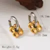 Wholesale 1 Pair IG Style Basic French Style Solid Color Flower Plating 304 Stainless Steel 18K Gold Plated Drop Earrings