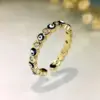 Wholesale Electroplating Golden Plated Eye Copper Fashion Enamel Rings