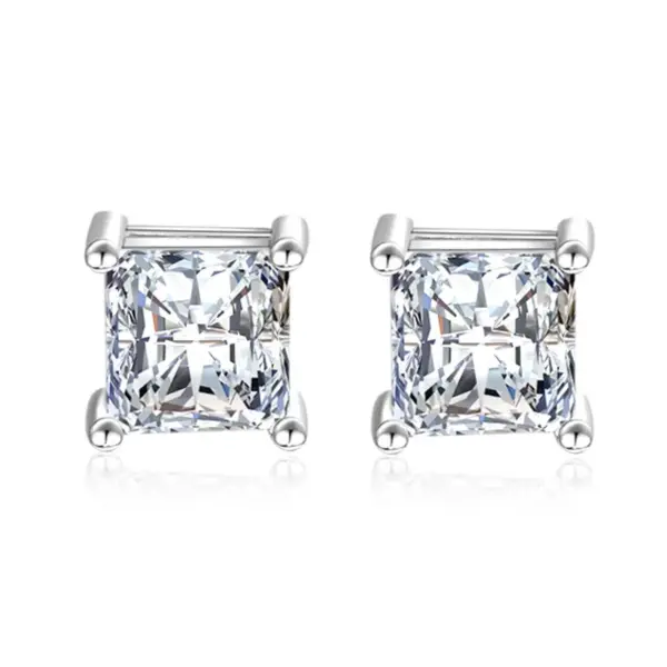 Wholesale Fashion Geometric Copper Plating Zircon Ear Studs 1 Pair