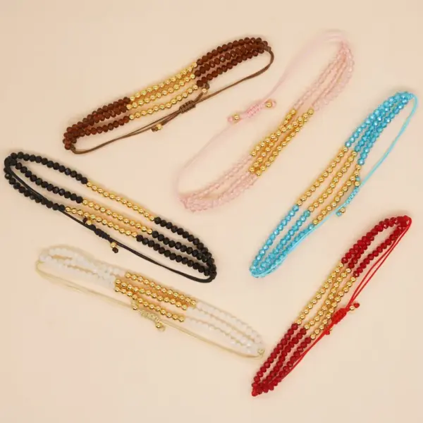 Wholesale Casual Vacation Round Artificial Crystal Copper Bracelets In Bulk