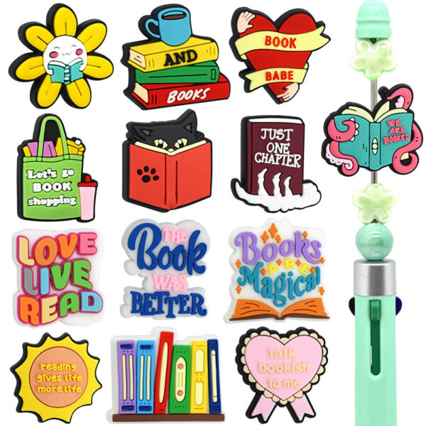 oly-879cebe46d9661aa41c31d85570244cc Wholesale Random 100pcs Student School Bookworm Beads