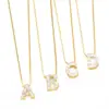 Wholesale PVD Coated Real Gold Plated 18K Gold Letter Stainless Steel Copper Basic Simple Style Waterproof Non Tarnish Stainless Steel Pendant Necklace