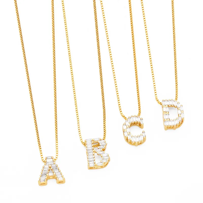 Wholesale PVD Coated Real Gold Plated 18K Gold Letter Stainless Steel Copper Basic Simple Style Waterproof Non Tarnish Stainless Steel Pendant Necklac