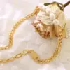 Wholesale PVD Coated Real Gold Plated 18K Gold Geometric 304 Stainless Steel Fashion Waterproof Non Tarnish 304 Stainless Steel Necklace