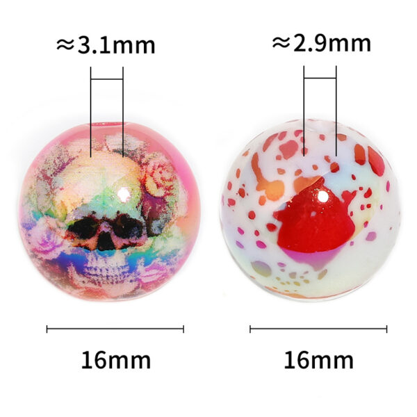 oly-87a73777ca7b357c0fa01348a045d093 Wholesale Halloween DIY Beaded Pen Accessories Bloody Rose Skull Printed Round Beads Car Hangers Mobile Phone Chain Beads Scattered Beads
