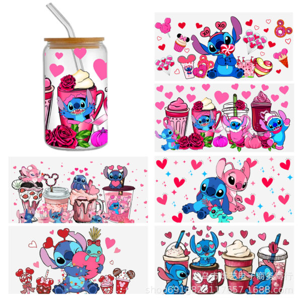 Wholesale Cartoon UV DTF Transfer Crystal Water Cup Waterproof Sticker OLY Exclusive
