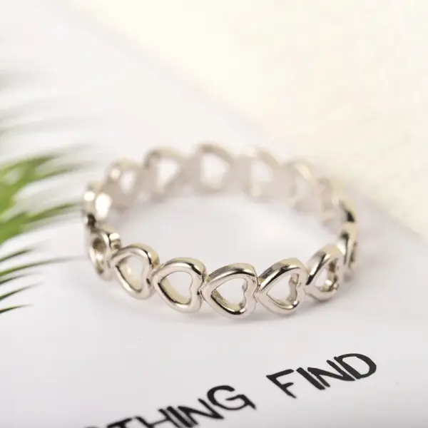Wholesale New Fashion Ring Jewelrycreative Metal Copper Electroplating Ring Adjustable Ladies Hollow Love Ring