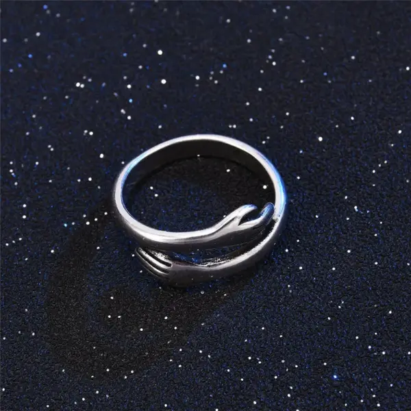 Wholesale PVD Coated White Gold Plated Gesture Stainless Steel Fashion Waterproof Non Tarnish Rings