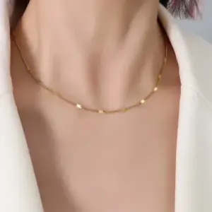 -Gold Side Flat Chain / Each Piece Is Individually Packaged