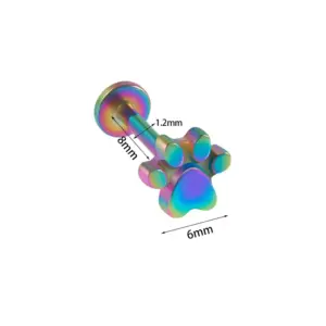 Flat Dog Footprints / Colorful-1.2*8mm