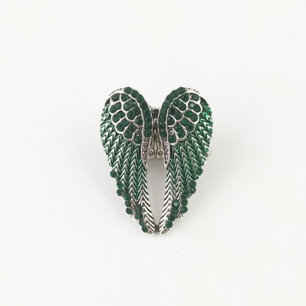 Wholesale Multi-color European and American Diamond-encrusted Three-dimensional Angel Wings Ring Elastic Adjustable Women's Ring Vapor Retro Women's Ring