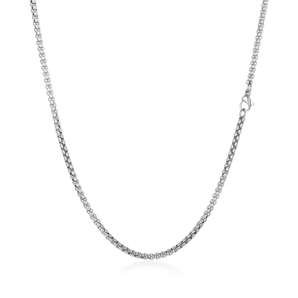 Wholesale 304 Stainless Steel Solid Color Electroplated 18K Real Gold Plated Simple Style Streetwear Waterproof Non Tarnish Plating Necklace