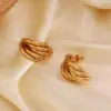 Wholesale Ion Plating (IP) 18K Gold Plated Solid Color 304 Stainless Steel Simple Style Classic Style Waterproof Non Tarnish Ear Studs