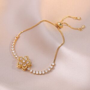 TS195 White Bauhinia Zircon Bracelet