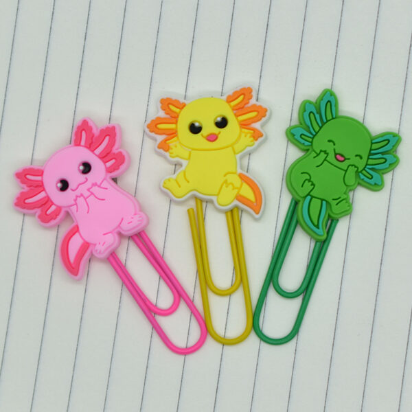 Wholesale Random 50pcs Cartoon Ocean Salamander Animal Paperclip Bookmark Cute Page Break Colorful Paperclip Metal Clip