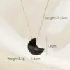 Wholesale Simple Style Geometric Moon Natural Stone Titanium Steel Pendant Necklace In Bulk