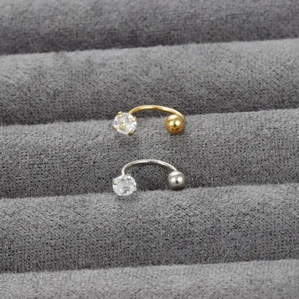 Wholesale 1 Piece Ig Style Simple Style Leaf Heart Shape Crown Plating Inlay Copper Zircon Cartilage Earrings