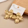 Wholesale Floral Ear Cuff 304 Stainless Steel Vacuum Plated Elegant Simple Style Women's Earring For Daily Wear Weekend Holiday