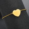 PVD Coated Real Gold Plated 18K Gold Heart 304 Stainless Steel Fashion Waterproof Non Tarnish 304 Stainless Steel Bracelets