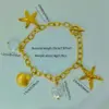 Wholesale 304 Stainless Steel Starfish Shell PVD Coated Golden Plated Hip-Hop Cable Chain Bracelets
