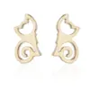 Wholesale PVD Coated 18K Gold Real Gold Plated Cat 201 Stainless Steel Fashion Waterproof Non Tarnish Earrings Necklace