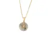 Wholesale Pastoral Geometric Natural Stone 18K Gold Plated Natural Stone Pendant Necklace In Bulk
