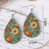 Wholesale Creative sunflower earrings double-sided wooden water drop earrings personality earrings