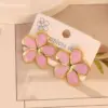 Wholesale Ion Plating (IP) 18K Gold Plated Round Square Flower 304 Stainless Steel Simple Style Waterproof Non Tarnish Ear Studs