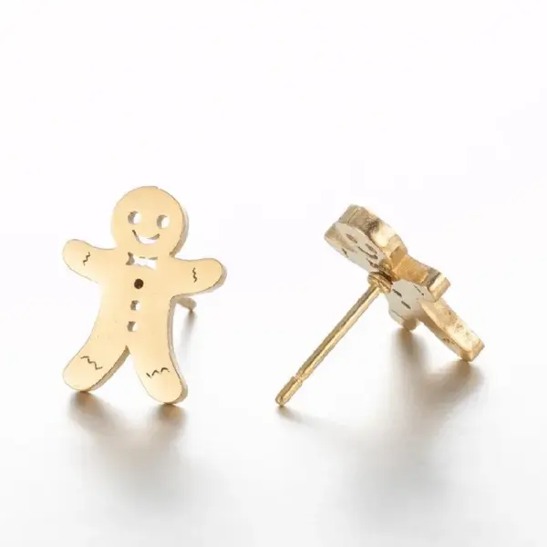 PVD Coated 18K Gold Real Gold Plated Geometric 304 Stainless Steel Simple Style Waterproof Non Tarnish Ear Studs