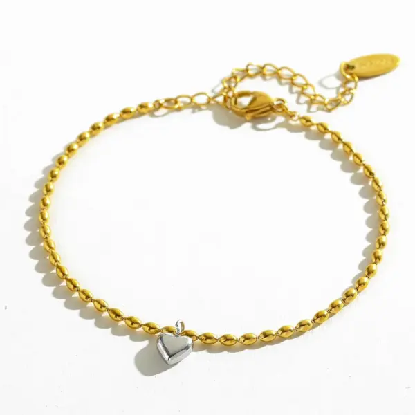 oly-87dea877f9da6232733ad95fba24a97d Wholesale PVD Coated 18K Gold Plated Heart Shape 201 Stainless Steel 304 Stainless Steel Casual Sweet Waterproof Non Tarnish 201 Stainless Steel Necklace