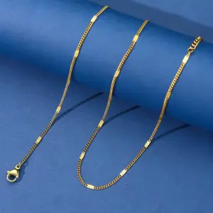 2mm Side Flattened (gold) / Length: 45+5CM