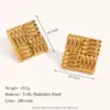 PVD Coated Real Gold Plated Solid Color 304 Stainless Steel Classic Style Waterproof Non Tarnish Ear Studs