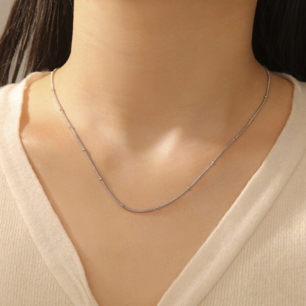 Wholesale Cross-Border Hot Selling Niche Ins Round Bead Snake Chain Necklace for Girls Adjustable