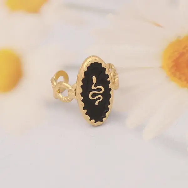 Wholesale PVD Coated 18K Gold Real Gold Plated Geometric Stainless Steel Fashion Waterproof Non Tarnish Open Ring