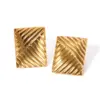 1 Pair Retro Simple Style Commute Geometric Solid Color 304 Stainless Steel 18K Gold Plated Ear Studs