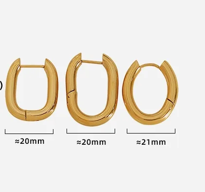 304 Stainless Steel U Shape PVD Coated 18K Real Gold Plated Elegant Retro Vacation Waterproof Non Tarnish Plating Gold Earrings