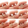 Wholesale PVD Coated 18K Gold Real Gold Plated Star Heart Shape 304 Stainless Steel IG Style Cute Sweet Waterproof Non Tarnish Ear Studs