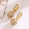 Wholesale 1 Pair Simple Style Commute Round Plating Inlay Copper Zircon 18k Gold Plated Drop Earrings