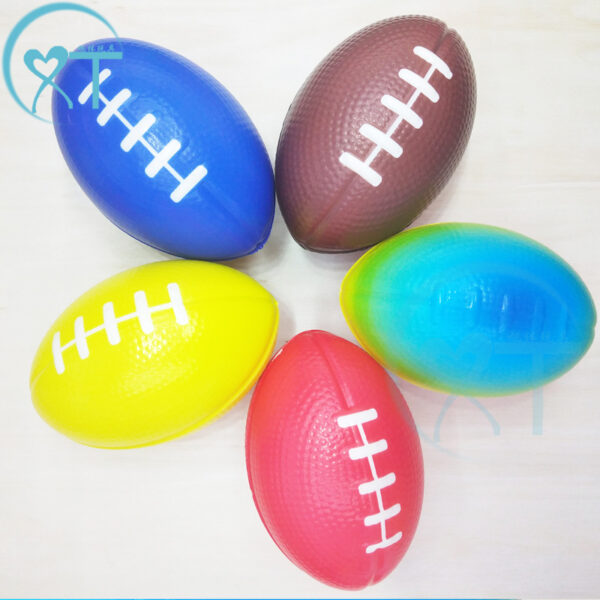 Wholesale Cross-Border Hot Selling Manufacturer Sponge 9cm Pu Ball Coffee Rugby Pu Foam Elastic Ball Vent Decompression Ball Toy